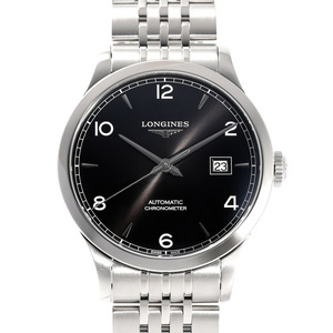 ロンジン LONGINES レコード L2.821.4.56.6 ブラック文字盤 新品 腕時計 メンズ