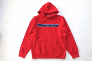 Mサイズ！19Supreme Chenille Hooded Sweatshirt 赤シュプリーム シェニールフーデット スウェットシャツ パーカー