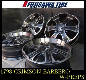 【1798】T0711294◆CRIMSON BARBERO W-PEEPS◆17x6.5J 6穴 PCD139.7 +38◆4本◆