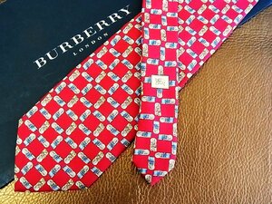 ★並品★4R00423【BURBERRY】バーバリー「メダル 勲章 柄」ネクタイ