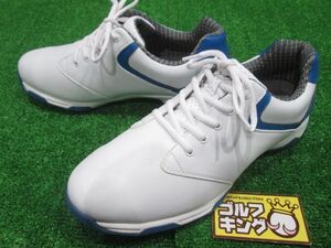 GK鈴鹿☆中古361 【良品】【US9】【27.0】PGM スパイクレス ゴルフシューズ★ホワイト×ブルー★白★