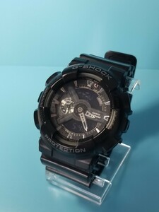 04 G-SHOCK GA-110-1BJF 稼働良品ブラック　CASIO アナデジ 反転液晶　(検索キー　ジャンク セット まとめ 同梱)