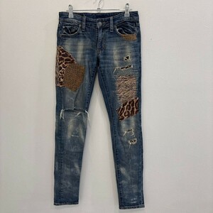 GY01 DENIM&SUPPLY RALPH LAUREN デニムアンドサプライ ラルフローレ　ダメージデニム　ダメージジーンズ　ヒョウ柄　レディース25/30