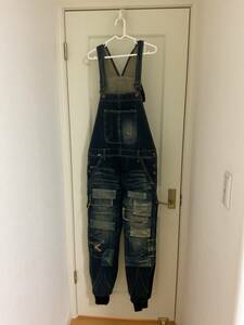 美品 glamb グラム Unplugged denim アンプラグド オーバーオール size1