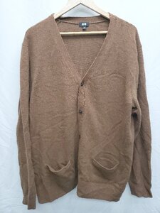 ◇ UNIQLO ユニクロ 長袖 ニット カーディガン サイズ3XL ブラウン メンズ P