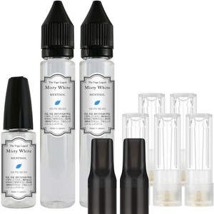 ■送料無料■ 電子タバコ用 カプセル型カートリッジ 808X 5本 & 85ml メンソールリキッド 50:50 VAPE MistyWhite.