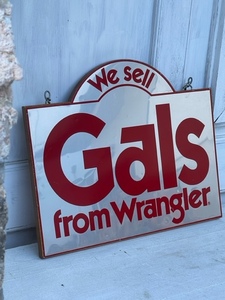 Wrangler Gals ラングラー ギャルズ 看板 店舗用 中古品 送料無料 アンティーク 雑貨 年代物 希少 コレクション ジーンズメーカー看板 什器