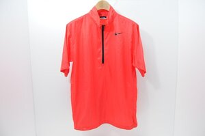 coco★ナイキ★NIKE★半袖ハーフジッププルオーバー★ウィンド素材★赤★レッド★M★USED※ネコポス発送可★66204