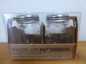 [m11071y z] 未使用品★ Mason Jar Salt&Pepper Shakers 30ml容器　メイソンジャー ソルト&ペッパーシェイカー 塩・胡椒