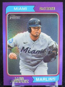 2023 Topps Heritage Chrome Refractor Purple Luis Arraez MLB カード 