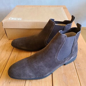 エイソス ASOS メンズ ブーツ　スエード　ブラウン　 ASOS DESIGN chelsea boots 　/（UK）11