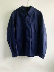 50s Vintage French Work Au Molinel Linen Metis Jacket ヴィンテージ フレンチワーク リネン メティス ジャケット 刺繍タグ フランス