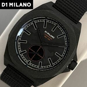 腕時計 ■D1 MILANO■ D1 ミラノ メンズ ウォッチ クオーツ 10気圧 ガンメタ ブラック アナログ 3針 時計 ナイロンベルト ミリタリー 軍用