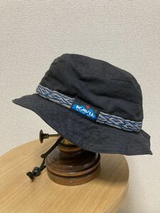 USA製 KAVU カブー ハット バケットハット 帽子 ストラップ 黒系 / L アウトドア