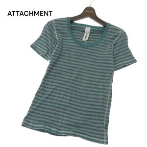 ATTACHMENT アタッチメント 春夏 半袖 ボーダー★ カットソー Tシャツ Sz.1　メンズ 日本製　C4T03794_4#D