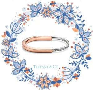 TIFFANY＆CO ￥247万 未使用 LOCK ダイヤ1.32ct & 18Kローズ&ホワイトゴールドバングル