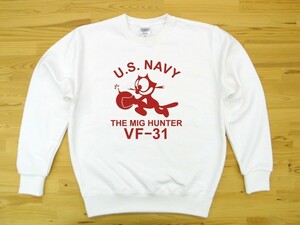 U.S. NAVY VF-31 白 9.7oz トレーナー 赤 L スウェット トムキャット VFA-31 USN