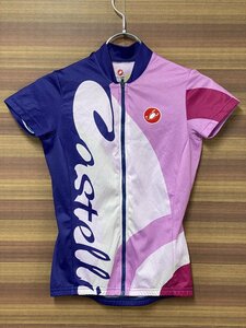 FZ917 カステリ CASTELLI 半袖サイクルジャージ レディース XS ピンク ※ほつれあり