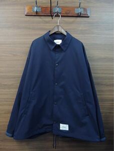 WTAPS Chief Jacket Poly.Twill. Sign Navy ダブルタップス ネイビー アウター ナイロン コーチジャケット　04