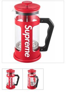 Supreme シュプリーム Bialetti 8-Cup French Pres ビアレッティ コーヒーメーカー フレンチ プレス 食器 新品 正規品 Logo 赤 24SS