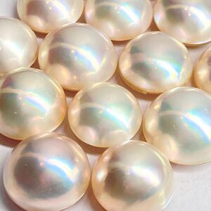 1円〜!!テリ抜群!!(マベパールおまとめ152.5ct)j 約30.5g 裸石 宝石 ジュエリー jewelry mabe pearl パール 半円真珠 w4 N40