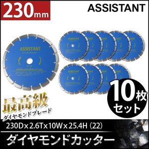 【10枚セット】ASISSTANT■9インチ ダイヤモンドカッター/コンクリートカッター 230mm 乾式/湿式 調整リング付き