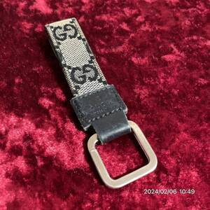 GUCCI グッチ GGロゴ キャンバス きキーリング チャーム キーホルダー 