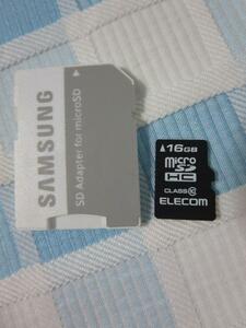 ELECOM microSDメモリカードSDHC 16GB Class10/アダプタ付