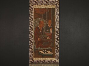 【伝来】sh9773 古仏画 高僧図 明代 中国画