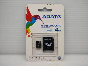 未使用・未開封品　4GB　ADATA　microSDHCカード　microSDカード メモリーカード