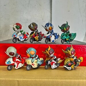 FIG9030 バンダイ 仮面ライダー カッとびライダー SDバイクフィギュア(旧1号 新2号 V3 クウガ アギト G3 ギルス) 8点セット