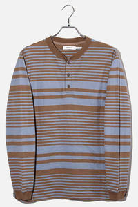 2021AW nonnative ノンネイティブ DWELLER HENLEY NECK L/S TEE COTTON JERSEY BORDER ヘンリーネック ボーダー 長袖Tシャツ 1 NN-C4024