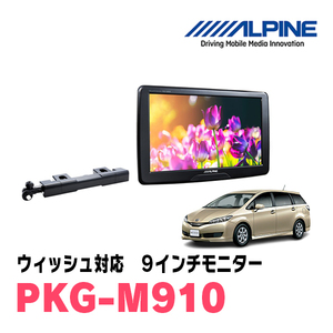 ウィッシュ(H21/4～H29/10)用　アルパイン / PKG-M910　9インチ・アーム取付け型リアビジョンモニター