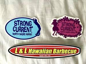 ハワイ ステッカー ノースショア ハレイワ STRONG CURRENT ストロングカレントとL＆L Hawaiian Barbecue