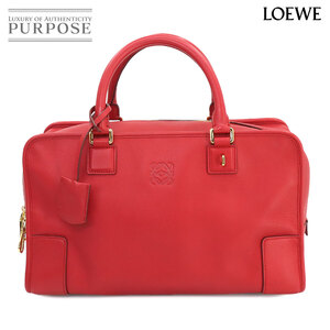 ロエベ LOEWE アマソナ 36 ハンド バッグ レザー レッド 352.79YA22 ゴールド 金具 Amazona 90255339