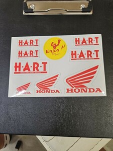 HONDA H・A・R・T Enjoy it! MOTOR SPORTS 赤 ステッカー1シート 未使用品 検：ホンダ ウイングマーク デカール 当時物 　NSR NR NS 