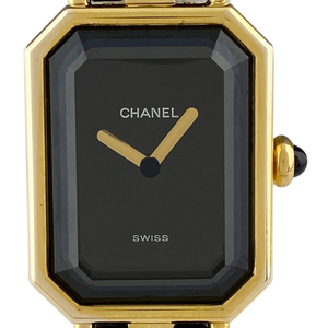 シャネル CHANEL プルミエール Mサイズ H0001 腕時計 SS レザー クォーツ ブラック レディース 【中古】