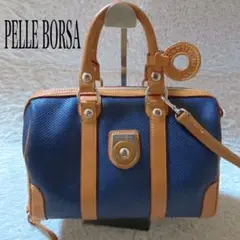 PELLE BORSA ペレボルサ　ミニボストンバッグ　サークルロゴ　2way