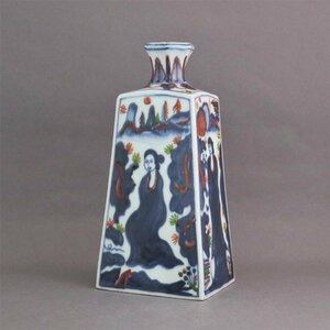 【GTS】★中国明・色絵マリア像角瓶16～17世紀