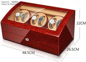 新型の腕時計自動巻き上げ機 6+7本巻き ウォッチワインダー 自動巻き時計ワインディングマシーン マブチモーター PU 炭素繊維