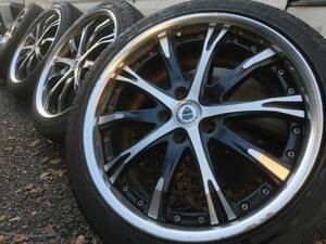 エリシオンローダウン外し WORK SW4　19インチ8J+58(O) & 8.5J+58(O) 5穴PCD114.3、225/45R19サマータイヤ付4本セット【中古】