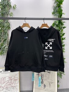 OFF-WHITE オフホワイト パーカー トップ スフード パーカ ブラック 希少 中古 Mサイズ