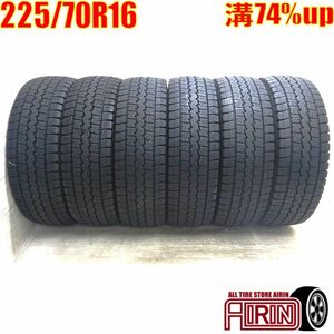 中古タイヤ 225/70R16 117/115L ダンロップ ウィンターマックスエルティー03 スタッドレスタイヤ 6本セット エルフ 中古 16インチ