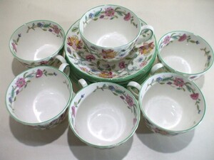 【元気堂】MINON ミントン HADDON HALL ハドンホール カップ&ソーサー 6客 洋食器 英国製