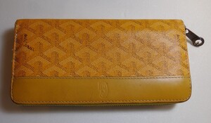 ゴヤール 長財布 ラウンドファスナー イエロー レザー 本物 ブランド プレゼントGOYARD【中古】 s01