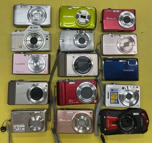 （43）15個 デジタルカメラまとめ売り Canon CASIO SONY LUMIX OLYMPUS PENTAX など 部品取りジャンク現状品 SONY