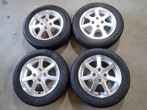 YS14079【送料無料155/65R14】ダイハツ純正ミラ イース タント キャンバス ムーブ等 中古スタッドレス★14×4.5J 100/4H ET45★1円スタ