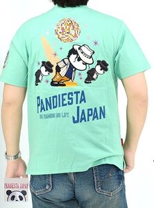 KING OF PDJ半袖Tシャツ◆PANDIESTA JAPAN ミントXXLサイズ 554853 パンディエスタジャパン パンダ 刺繍 マイケルジャクソン