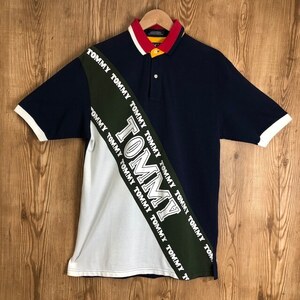 90s vintage TOMMY HILFIGER ポロシャツ メンズLサイズ トミーヒルフィガー 90年代 古着 e24061602