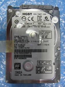 【中古】 HGST HTS545025A7E380 250GB/8MB 6052時間使用 管理番号:C202